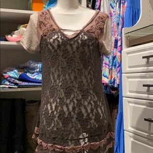 Crochet and lace top